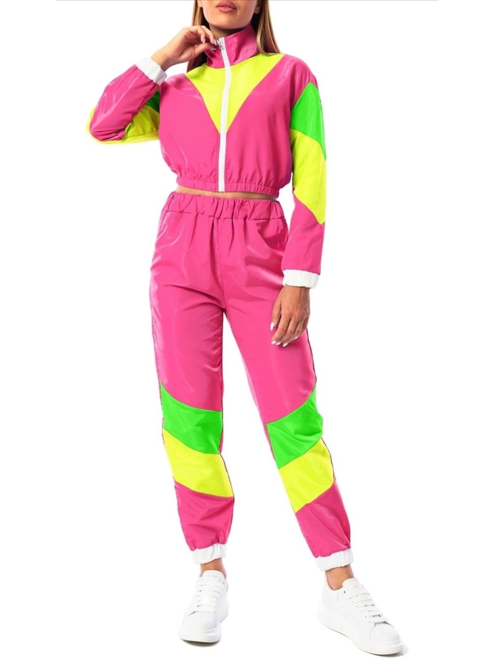 Women's 90’s Colorblock Tracksuit Set Halloween Costume - Size XL